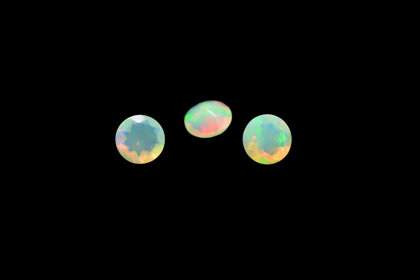 7mm Round Faceted Ethiopian Opal Gemstone,,Multi Fire Opal Cut Stone,Calibrated Opal Gemstone,Rainbow Fire Opal,Natural Ethiopian Opal Beads