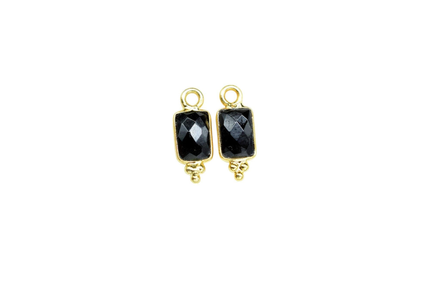 Gemstone Black Onyx Charms Pendant/Buguette Shape Pendant/Handmade Pendant/Tiny Pendant/Necklace Connector jewelry/B'day Gift