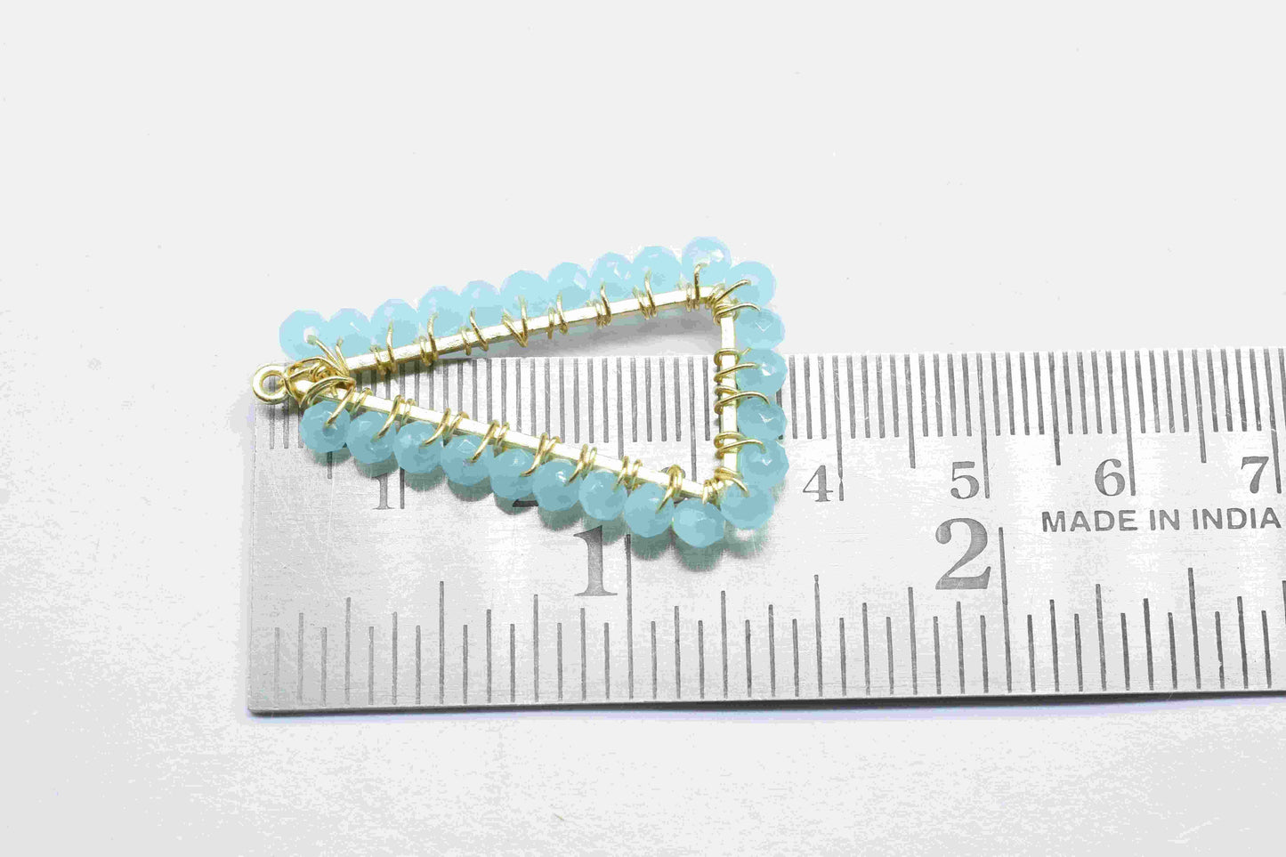 Aqua Quartz Wire Wrapped Dangle Earring, Gemstone Component,Handmade Connector,Beaded Earring Connector,Finding Necklace,Aqua Quartz Jewelry