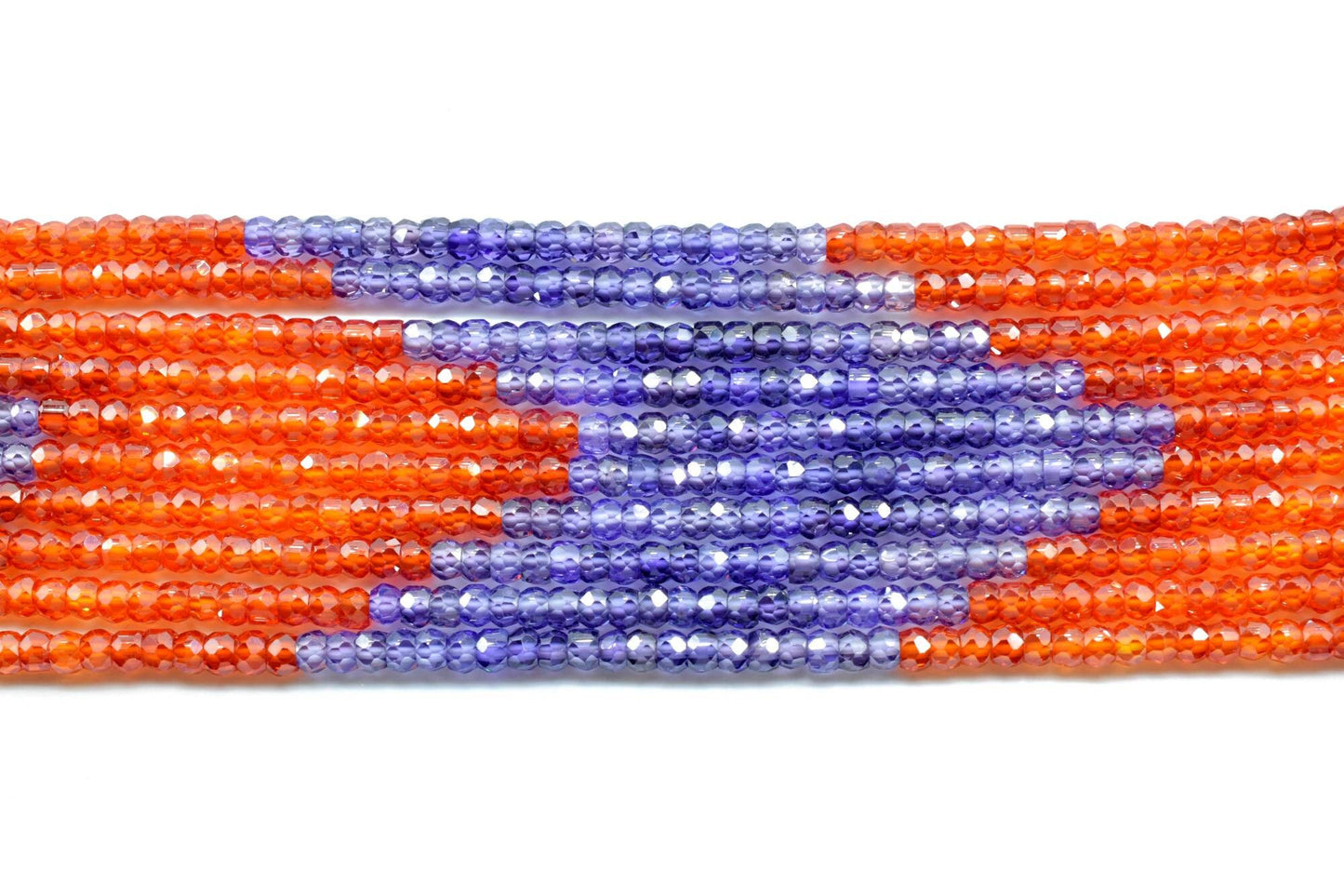 5 String Of Multi stone Necklace,Natural Cubic Zirconia Beads Necklace,Cubic Zirconia Muliti Color Beads Necklace,Cubic Zirconia Necklace,