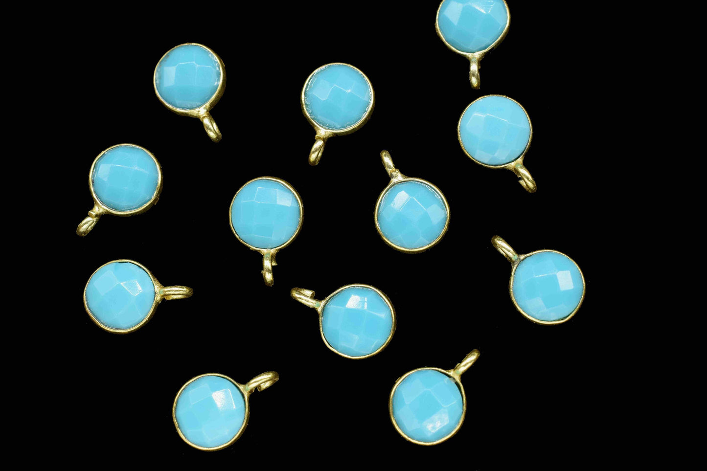 Turquoise 6mm Round Earring Connector,Gemstone Connector Stud,Craft Supplies,Jewelry Finding,Jewelry Making Connector,Turquoise Stud Earring