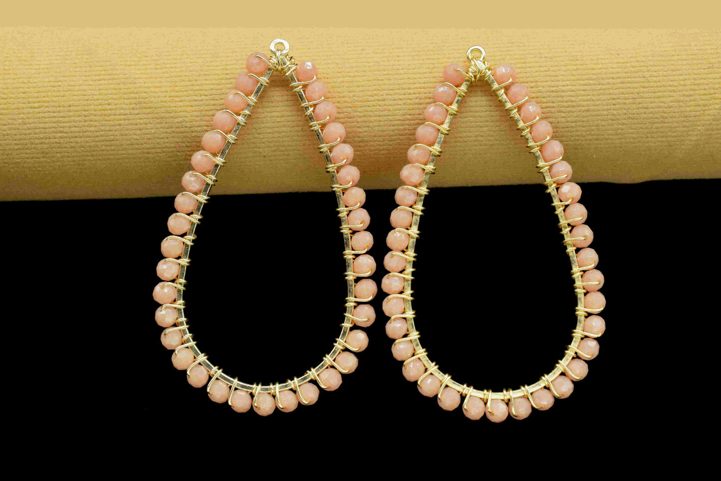 Peach Agate Gemstone Earrings Components, Handmade Earrings, Dangle Earring Components, Findings Earring Components, Connector Jewelry, Gift