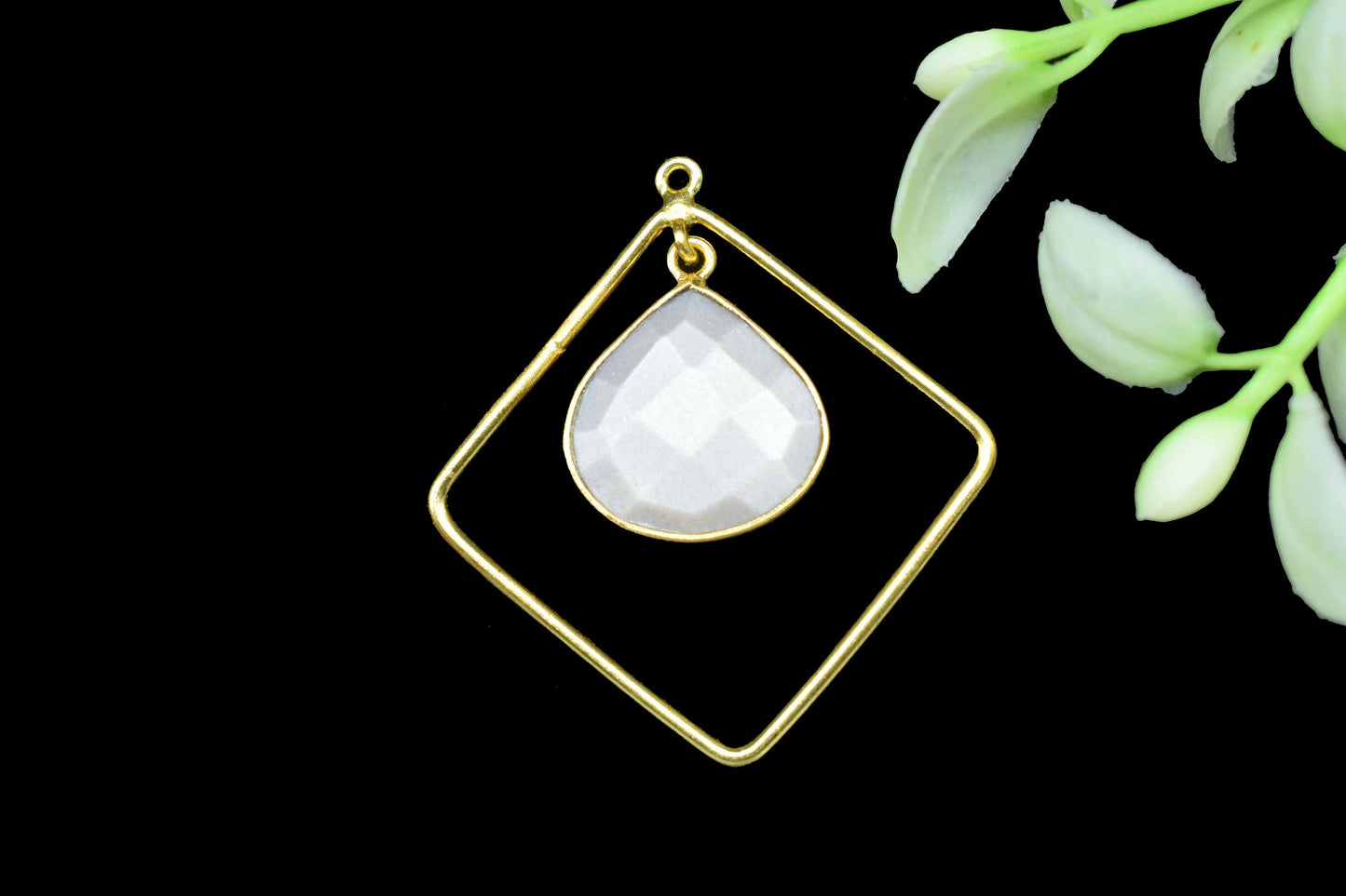 Gemstone 14mm Heart Shape Pendant Connectors,Components Earring Station Finding,Gemstone Craft Supply,Finding Handmade Square Jewelry,gift