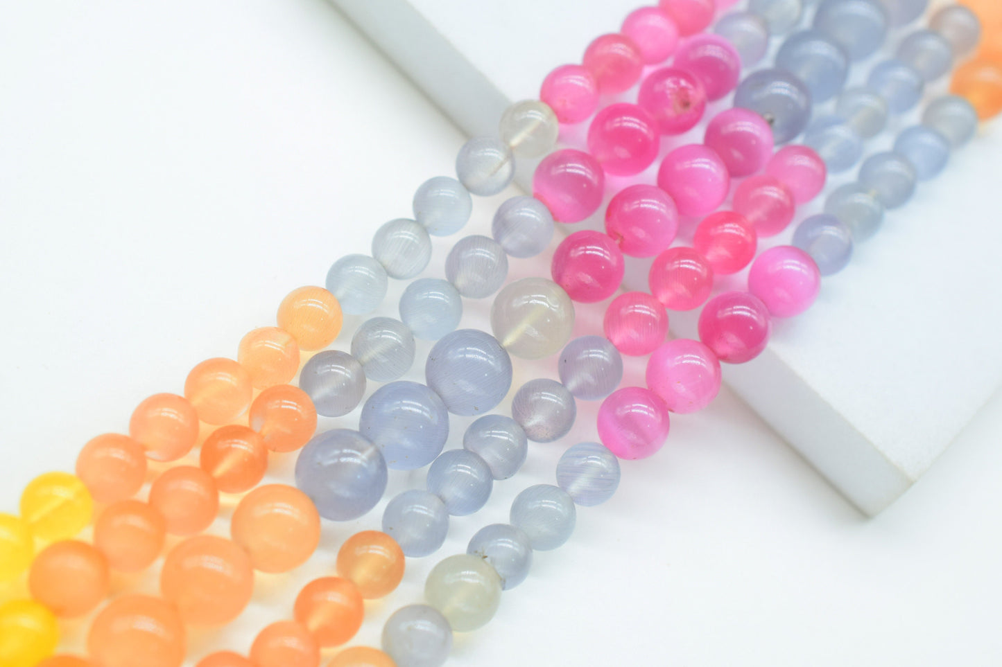 Multi Gemstone 6mm To 7mm Smooth Round Beads ,Multi Gemstone Round Beads Strands,Smooth Jade Beads,13 Inch Beads Strands,Jewelry Making Bead
