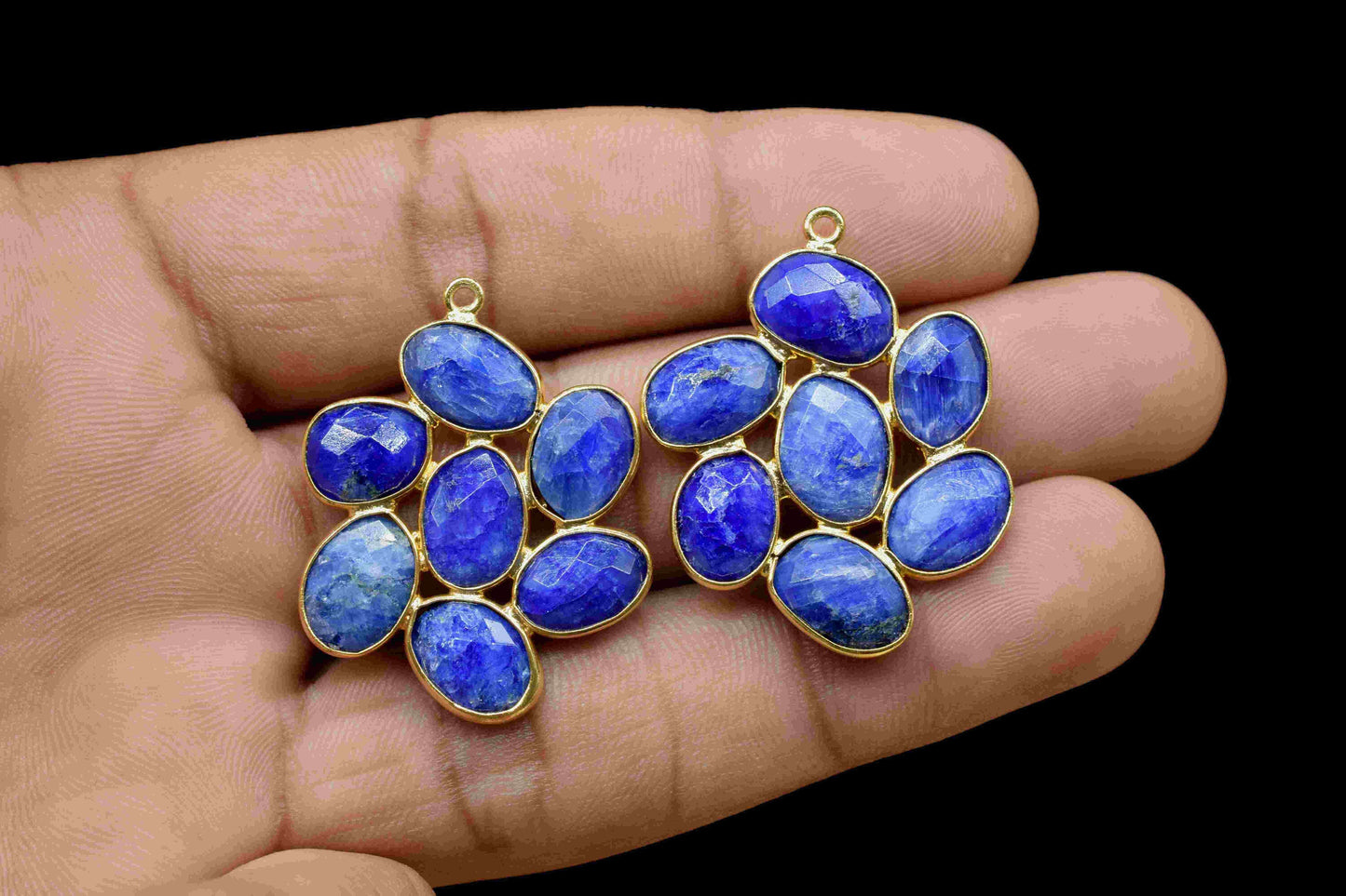 Natural Blue Sapphire Pendant,Blue Sapphire Component,Blue Gemstone Earrings,Blue Sapphire Jewelry,Handmade Jewelry,Wedding Gift,Mom's Gift