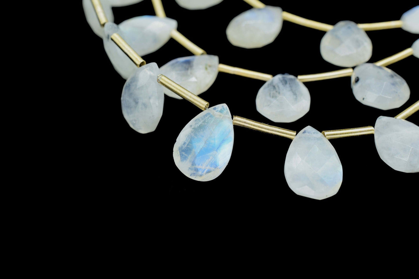 Rainbow Moonstone Faceted 9x13mm Teardrop Briolettes,Gemstone Teardrop, Moonstone Strands,Jewelry Making Supplies,Moonstone Teardrop Jewelry