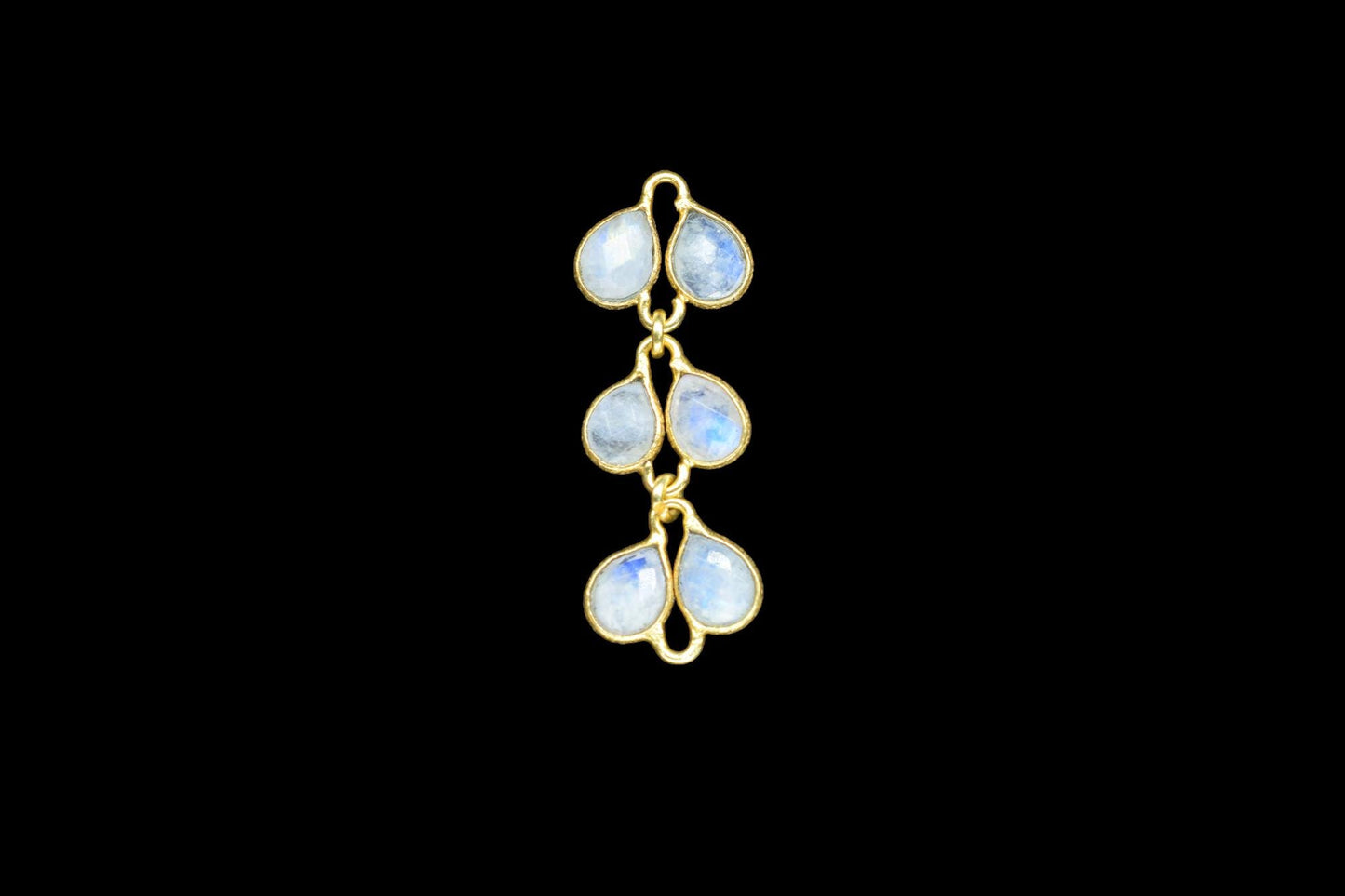 Natural Moonstone Pendant Charms/Gold Plated Jewelry/Handmade Jewelry/Moonstone Chamrs/Brass Connnector Charms/Women Jewelry/Birthday Gift