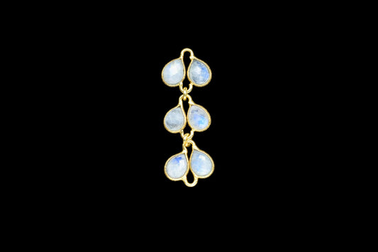 Natural Moonstone Pendant Charms/Gold Plated Jewelry/Handmade Jewelry/Moonstone Chamrs/Brass Connnector Charms/Women Jewelry/Birthday Gift