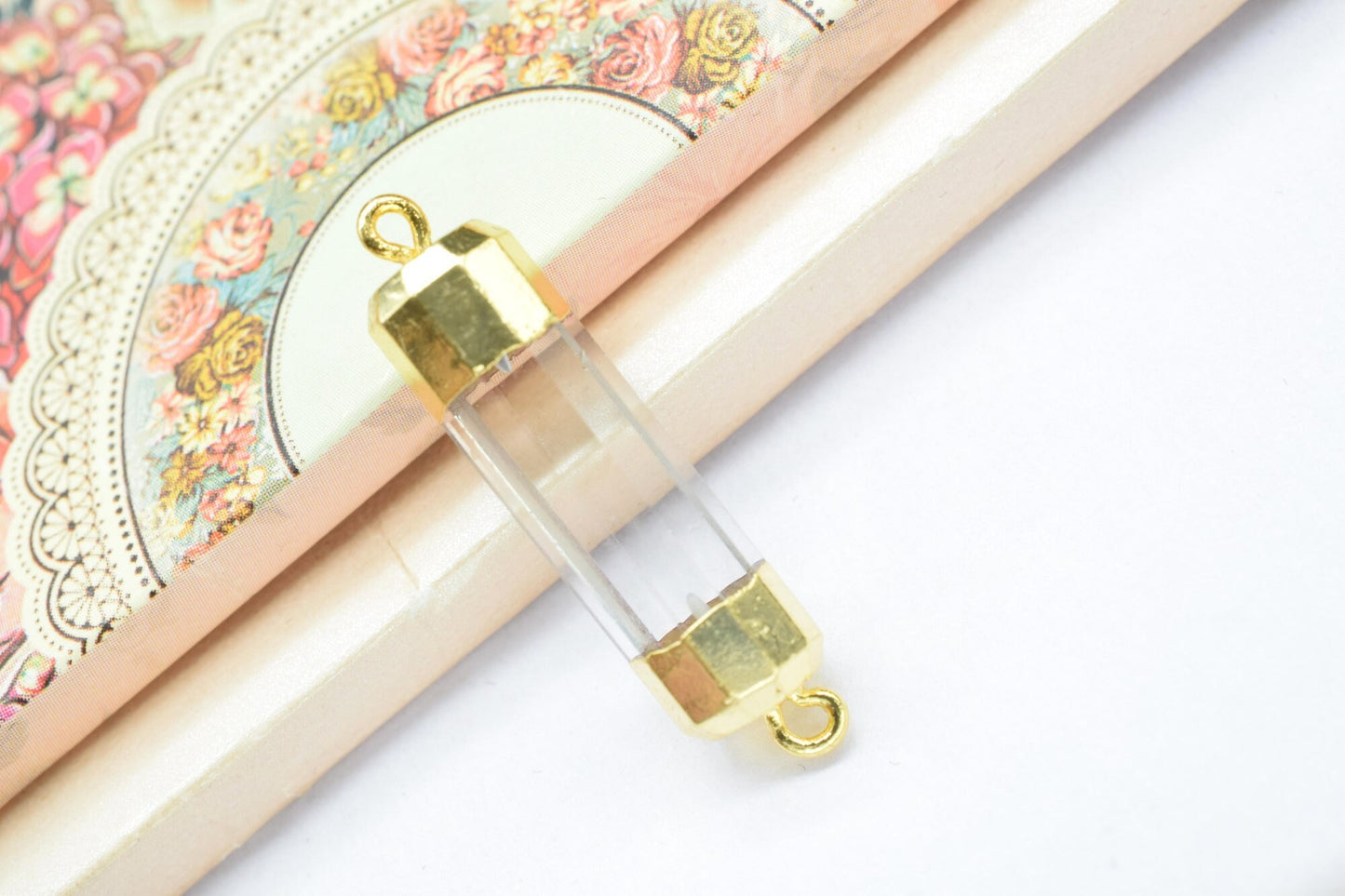 Crystal Quartz Point Pendants,Handmade Pencil Charms,Gemstone Jewelry Making Supply,Double Bail Pointed Connectors,Healing Crystal Pendant