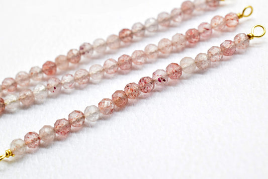 Strawberry Bar Pendant,Strawberry Quartz Necklace,Beaded Bar Pendant,Dainty Bridesmaid Necklace,Gemstone Bar Pendant,Necklace Connector,Gift