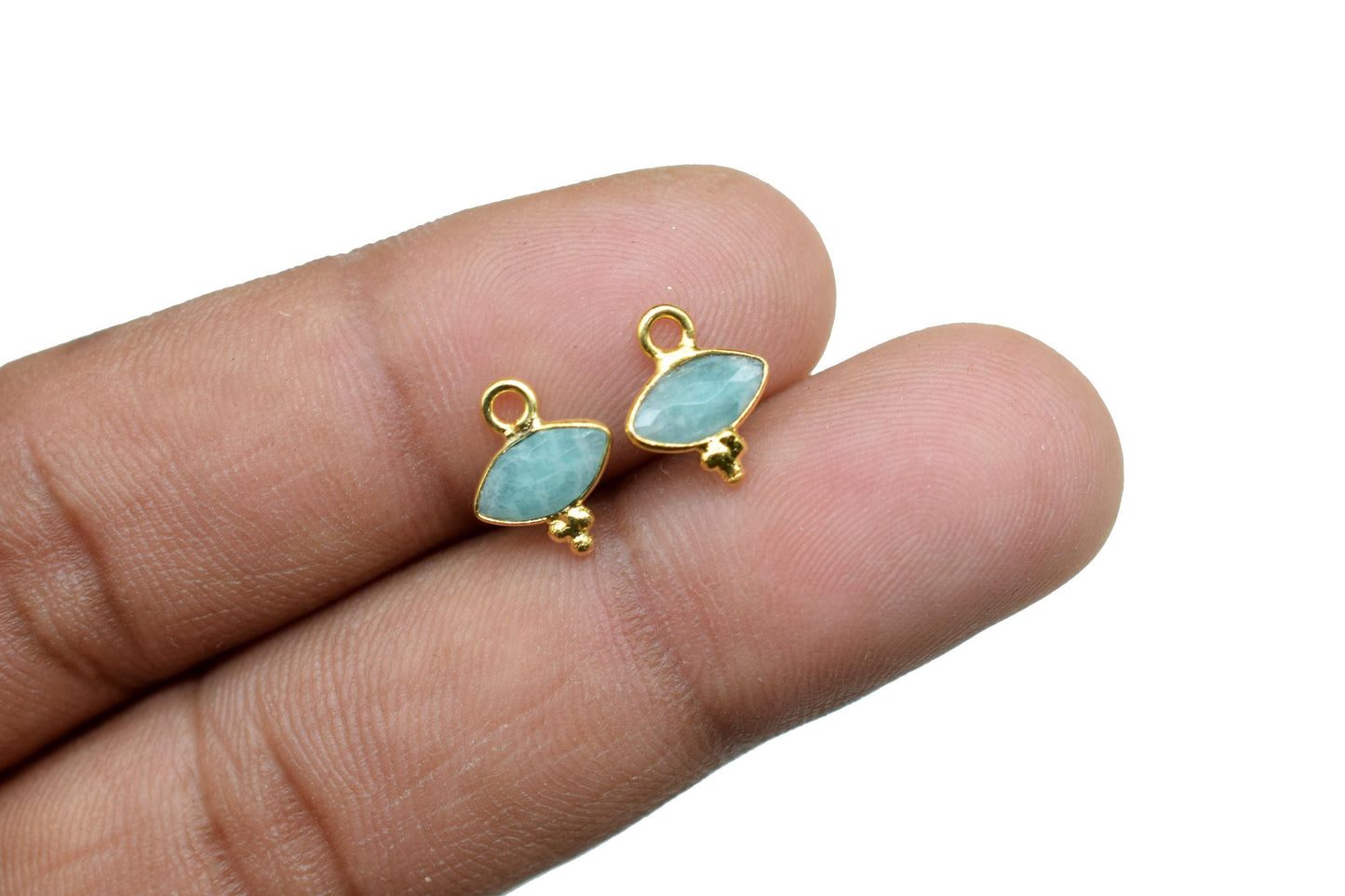 Natural Amazonite Charms Pendant/Marquise Shape Pendant/Handmade Pendant/Tiny Pendant/Necklace Connector jewelry/B'day Gift