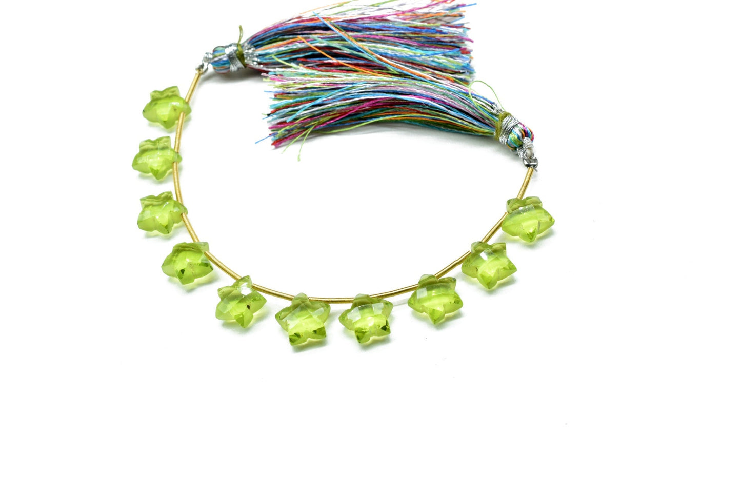 10 Pieces Excellent Quality Natural Peridot Carved Star Briolettes, Peridot Carved Shape Briolette Beads,Cut Stone Star Shape Briolettes