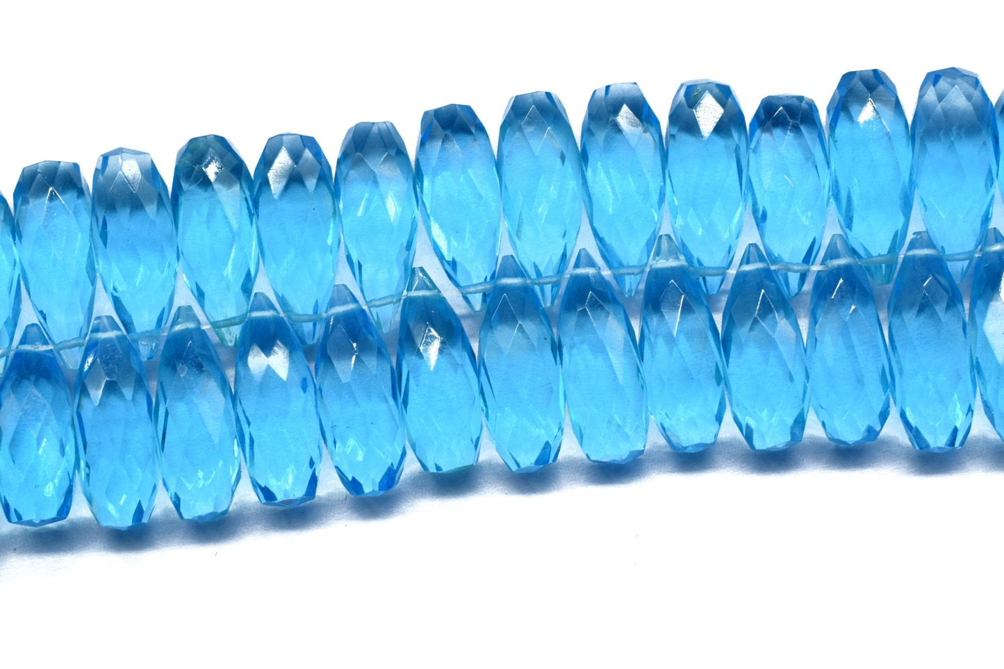 Sky Blue Topaz Faceted Drilled Teardrop Briolette,Loose Gemstones,6x16mm Briolettes For Jewellery Making,Sky Topaz Briolettes,Large Teardrop