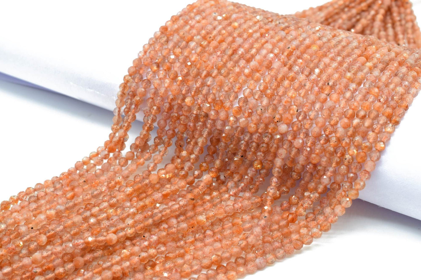 Natural Sunstone Faceted Beads,Jewelry Making beads,3mm rondelle beads,Gemstone faceted beads,13'' long bead strand,Sunstone Beads,AAA GRADE