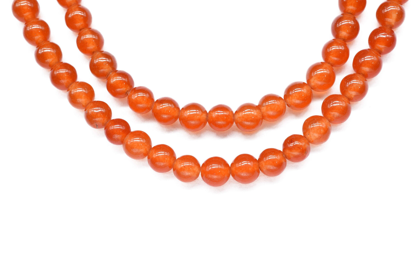 Natural Orange Jade Gemstone Smooth 6mm To 7mm round Shape Beads,Orange Quartz Handmade Strands,Beautiful Orange Jade Smooth Beads Jewelry