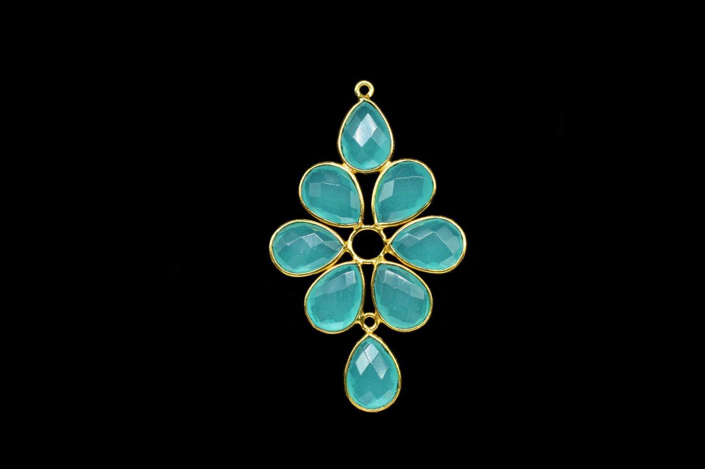 Natural Stone Bezel Pendants,Gemstone Flower Pendant,Craft Supplies,Handmade Beads Jewelry,Components Earring Connectors,Station Bezel Link