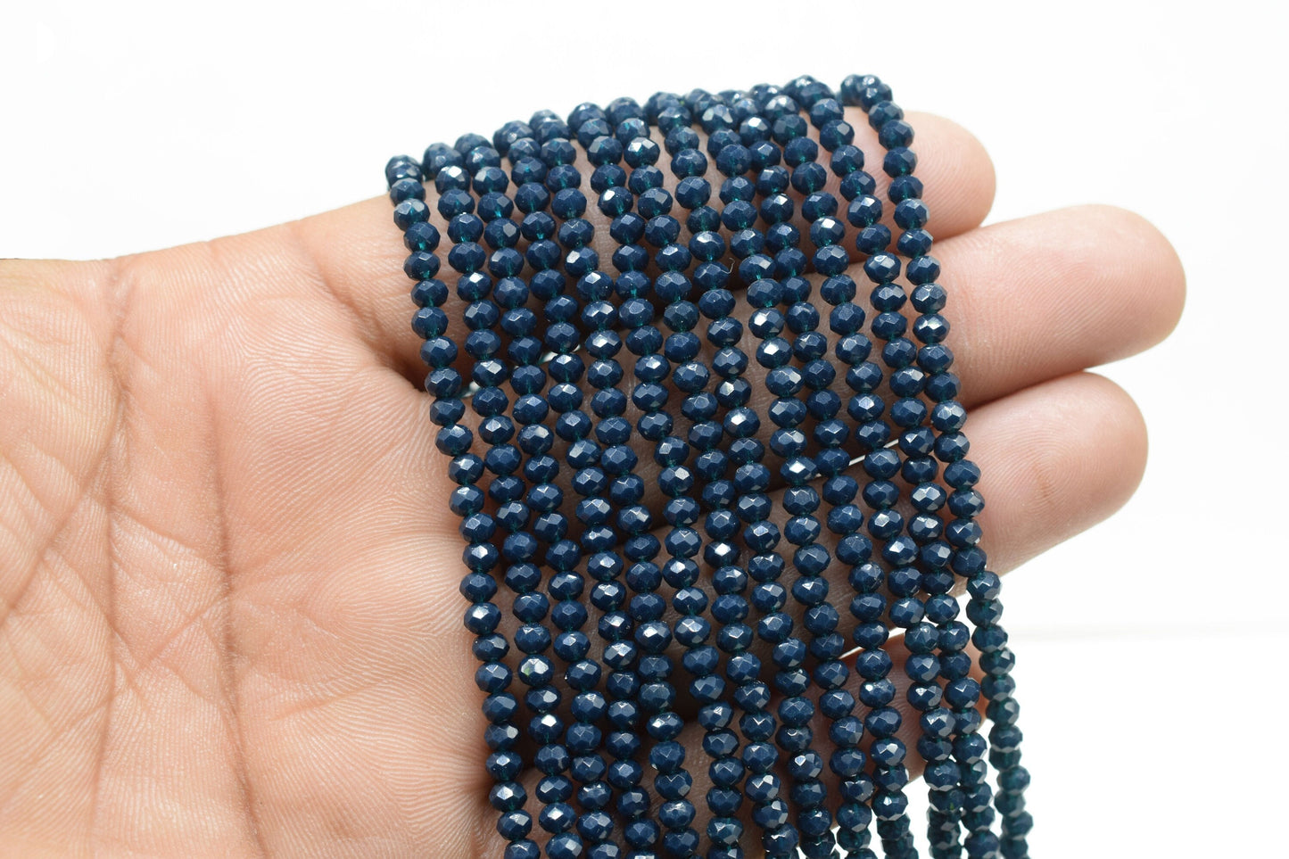 Dark Blue Aget 3.50mm Faceted Beads,Blue Aget Jewelry Making beads,Blue Gemstone Wholesale Beads supplier,Blue Aget Quartz Beads,Aget Beads