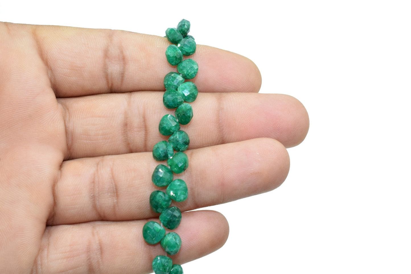 Emerald Heart shape 6mm Briolettes,Jewelry making supplies,craft supplies,Natural Emerald Faceted Heart Shape beads Briolettes,Emerald jewel