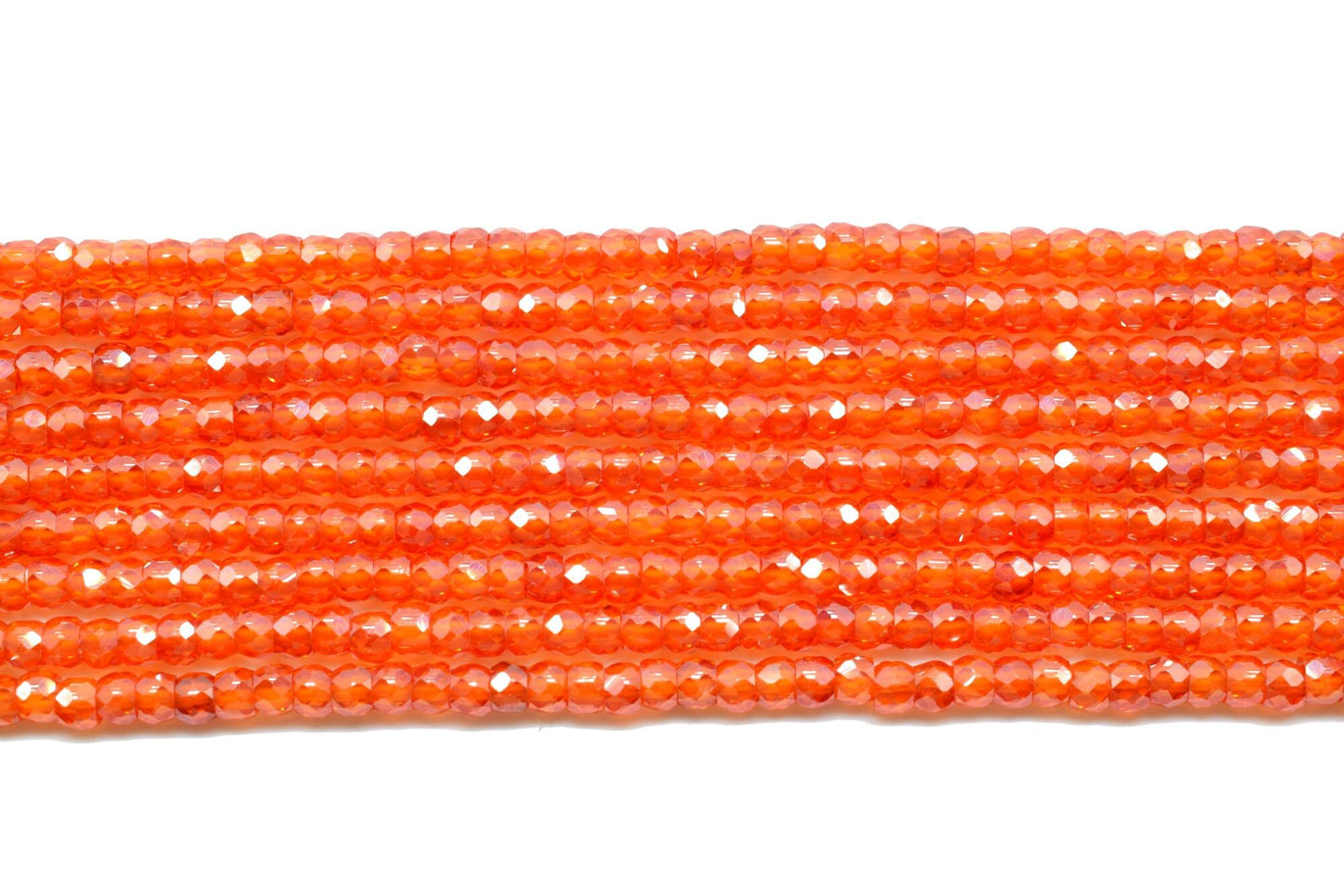 Carnelian 3mm Faceted Rondelle Beads, Natural Micro Carnelian Cubic Zircon Faceted Rondelle Beads/Carnelian Cubic Zirconia Gemstone Beads