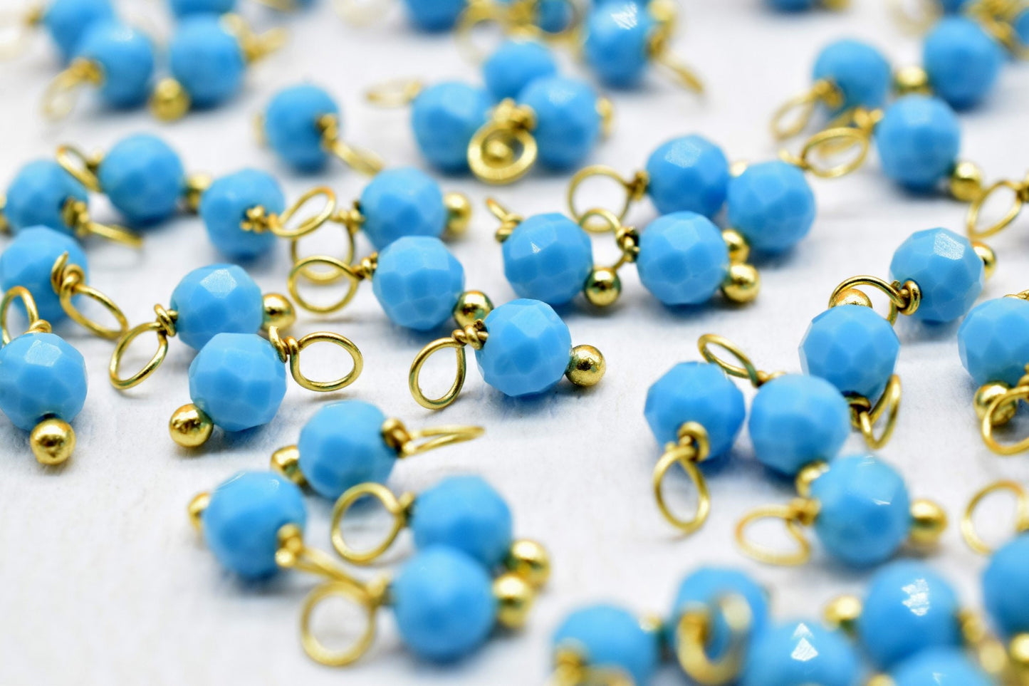 Turquoise Single wire wrapped Beads,Gemstone Components,Turquoise Faceted Beads,Turquoise Dangle Beads,Jewelry Making Supply,Gemstone Charms