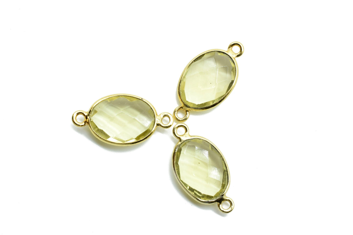 Citrine 10x14mm Oval Double bail connectors,Citrine Gold pendant,Citrine Gold Plated bezel,jewelry making charms crafts,jewelry