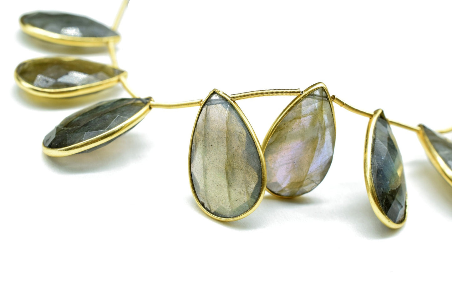 Labradorite 12x20mm Gold plated charms 11 pieces strand,Labradorite Charm,Making Jewelry Supplies,Natural  charms,jewelry,Labradorite beads