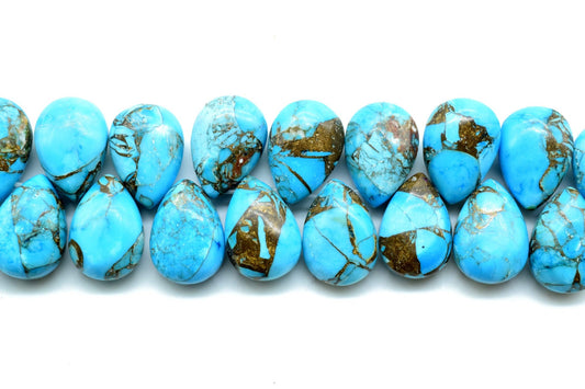 Sky Blue Copper Turquoise 7x10mm Smooth Pear Shape Briolettes,Smooth Pear Shape Beads,Calibrated Gemstones beads,Turquoise Briolette beads