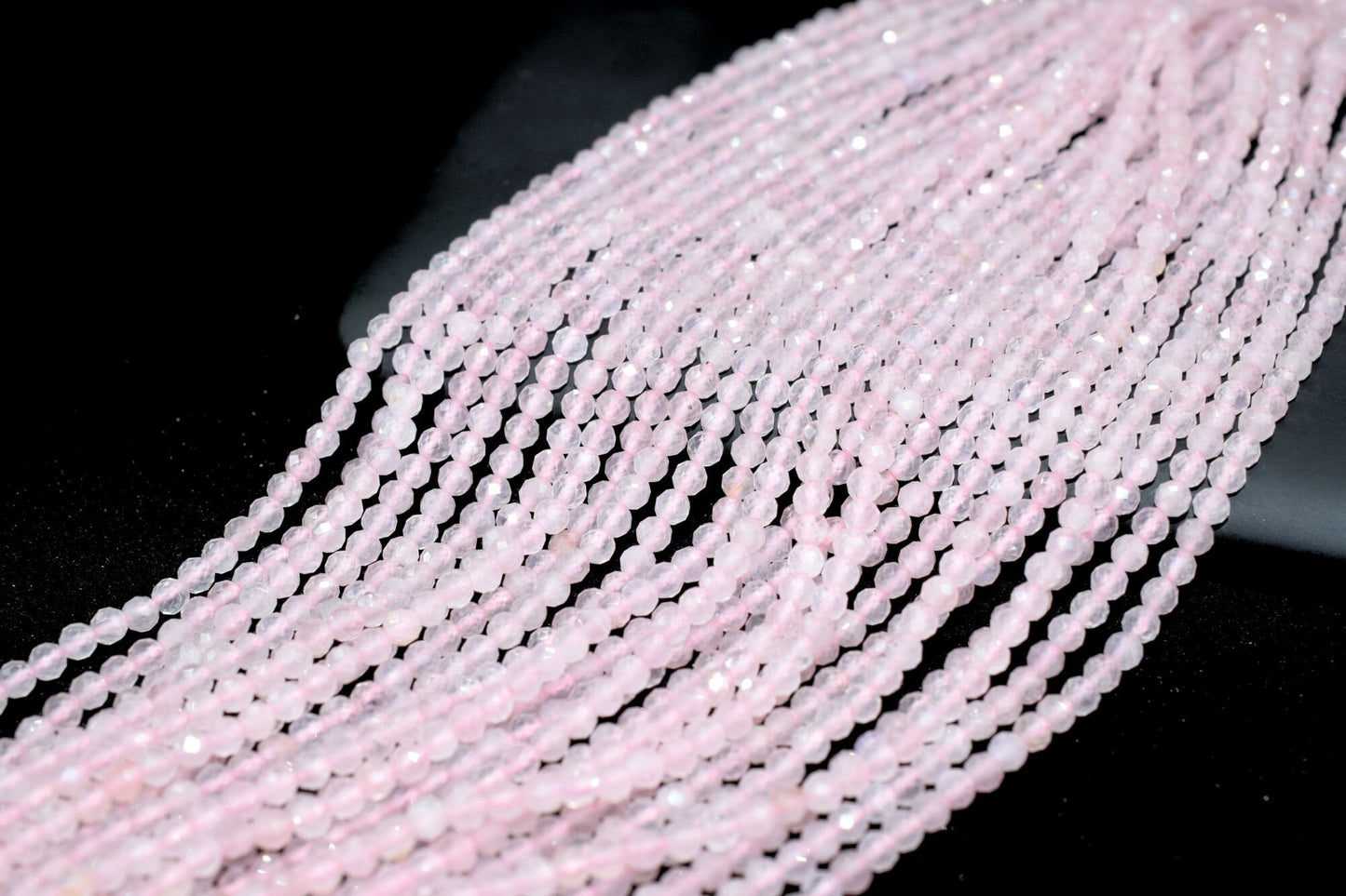Pink gemstone beads,3mm rose quartz beads,Rose Quartz Faceted Beads,semi-precious stone beads,jewelry making beads,pink Quartz bead,Rondelle