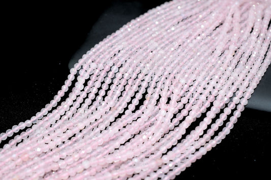 Pink gemstone beads,3mm rose quartz beads,Rose Quartz Faceted Beads,semi-precious stone beads,jewelry making beads,pink Quartz bead,Rondelle
