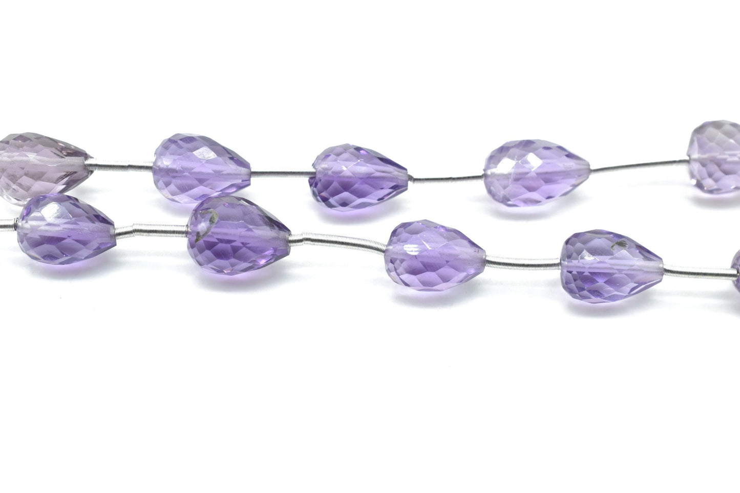 Amethyst Drop Shape Briolettes,Amethyst spiky teardrops,Genuine Amethyst-Faceted Pear Shape Briolette,Amethystx 8x10mm TearDrop shape,Jewels