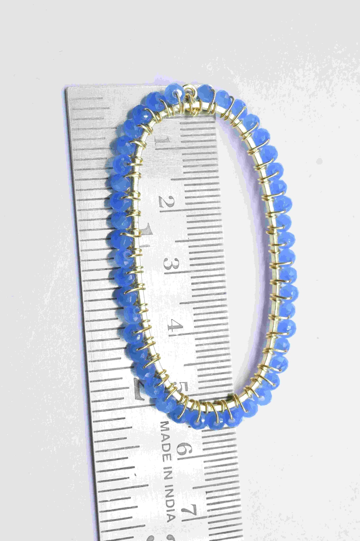 Blue Chalcedony Wire Wrapped Connector, Oval Pendant Component, Handmade Earring, Beaded Hoops Earring,Finding Component,Blue Quartz Jewelry