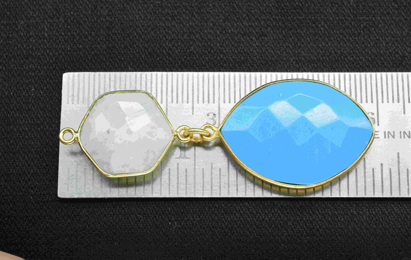 Moonstone + Turquoise  Component Pendants ,Multi Stone Dangle Earrings , Earring Component Jewelry ,Dangle pendant Charms, B'day Gift