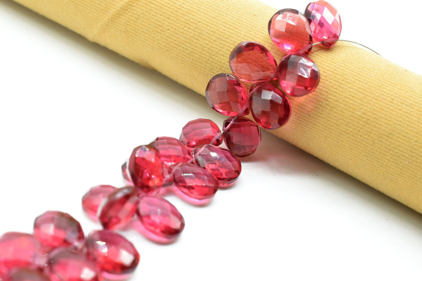 Pink Tourmaline Teardrop strand,9x13mm Pear Shape Pink Tourmaline Briolettes,Pink Tourmaline faceted pear shape bead,Pink Gemstone Briolette