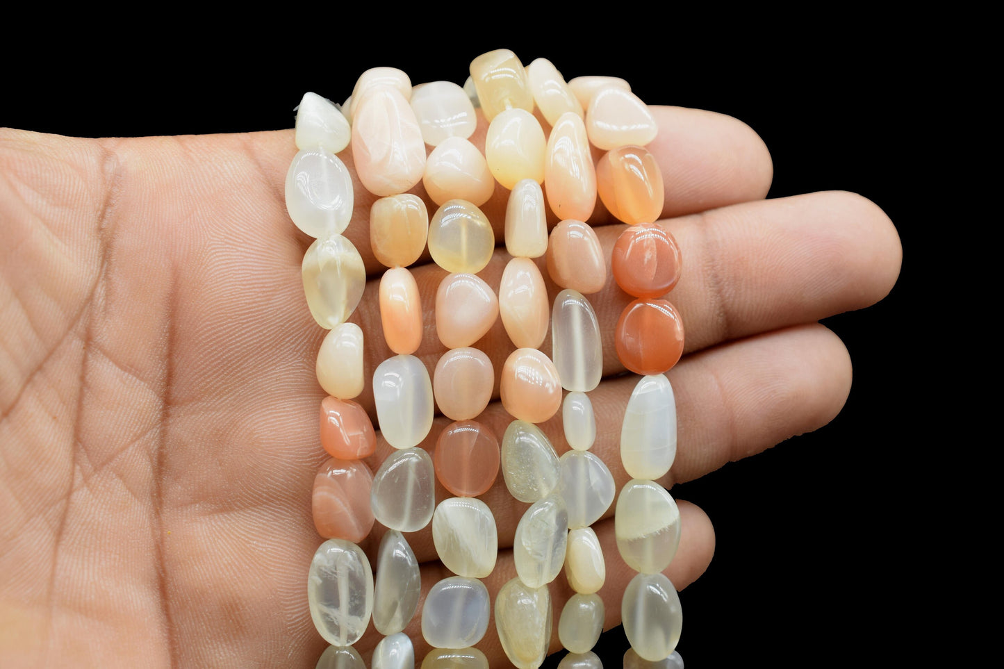 Natural Gemstone Nuggets Beads/Smooth Beads/Jewelry Making Craft/Multi Moonstone Nuggets Beads/Handmade Jewelry/Jewelry Component/B'day Gift