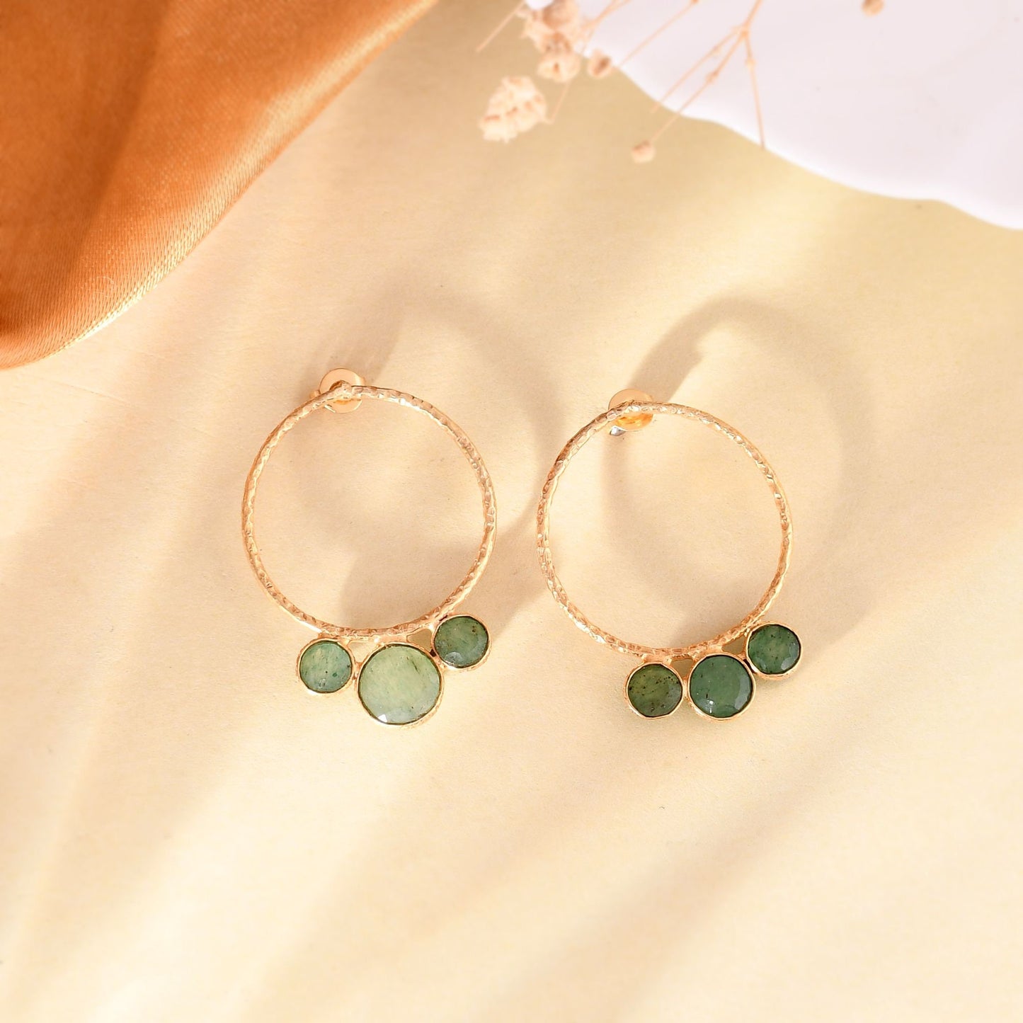 Natural Green Strawberry Earring/Handmade Earring/Gold Plated Earring/Boho Earring/Bridal Jewelry/Women Earring/Onyx Earring Jewelry/Gift