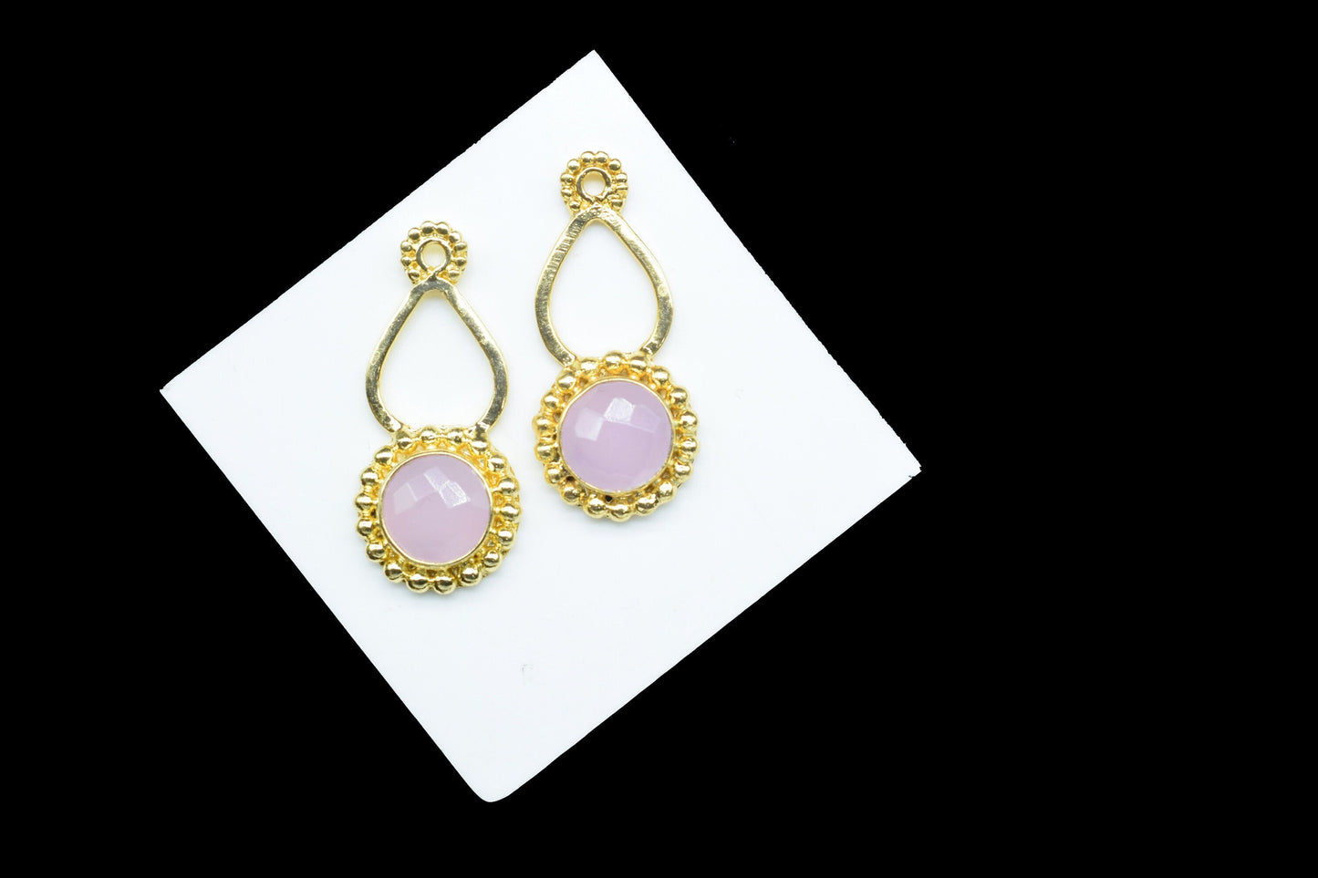 Rose Quartz Designer Pendant/Jewelry making Stone/Rose Quartz Pendant Charm/Handmade Jewelry Component/Round Shape Stone/Connector/Gift