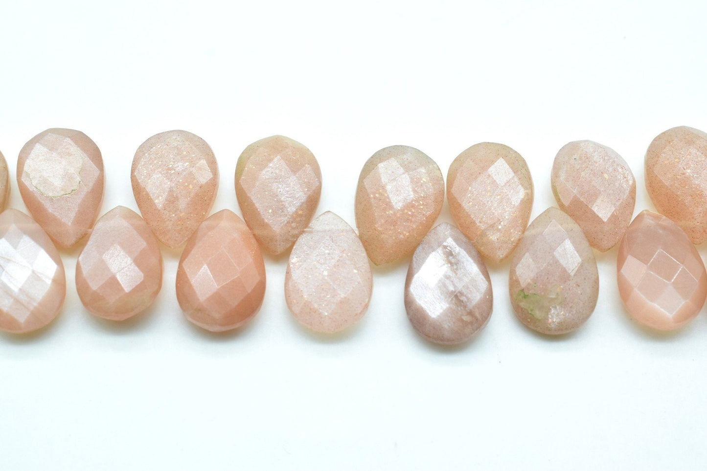 Peach Moonstone Briolettes,Peach Moonstone Beads,Moonstone Beads,Peach Moonstone Faceted Pear Briolettes,Jewelry making beads,Supplies beads