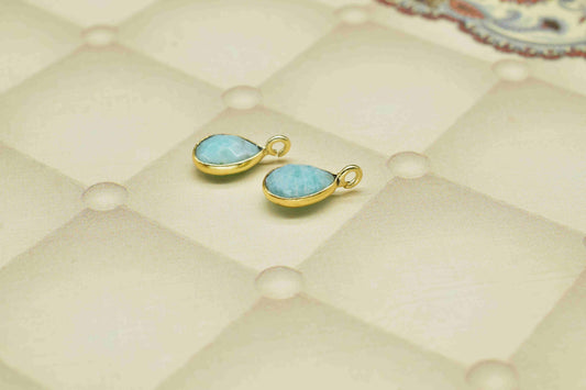 Natural Amazonite 6x8mm Teardrop Shape Pendant,Gemstone Pendant Jewelry,Amazonite Pendant Jewelry,Amazonite Faceted Component EarringJewelry