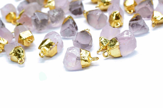 Rough Gemstone Pendant,Raw Rose Quartz Necklace,Birthstone Charm,Freeform Gemstone Pendant,Rough Gemstone Jewelry,Natural Stone Pendant,Gift