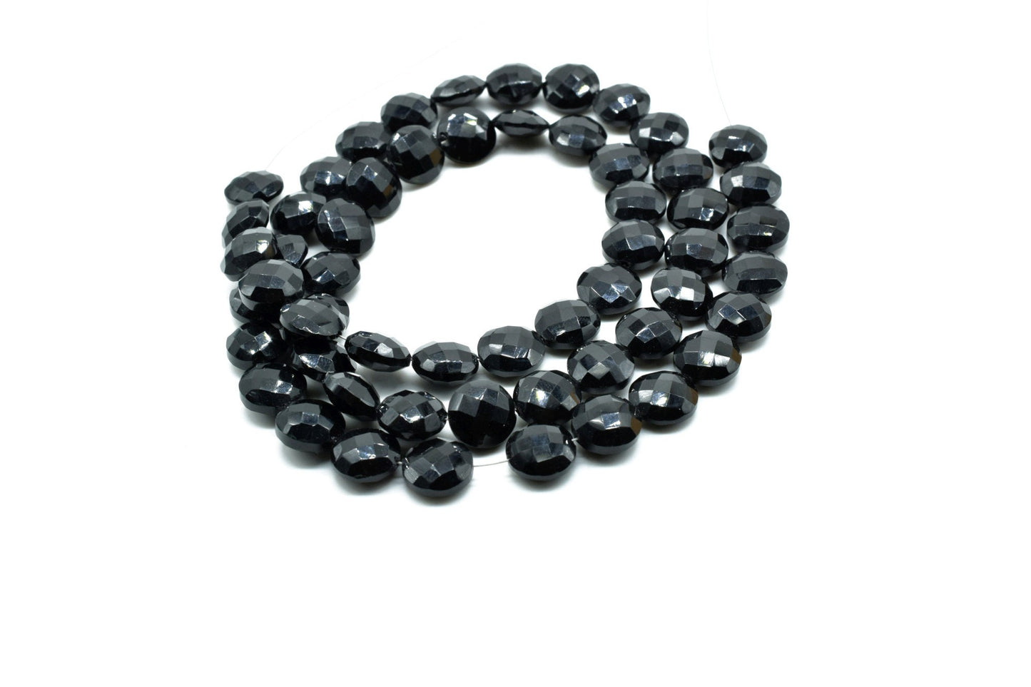 Black Onyx Faceted 10mm Coin Briolettes Beads,Natural Gemstone Strand,Jewelry Making Supplies,Super Quality Black Onyx Faceted Coins beads