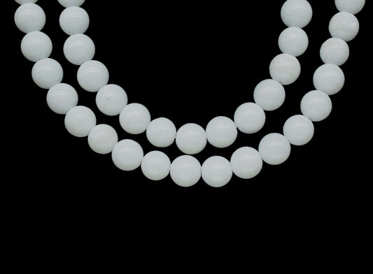 White Agate Smooth Beads,Handmade Jewelry,AAA Quality,White Agate Jewelry Making Craft,Gemstone Round Shape Bead,White Agate Strands Jewelry