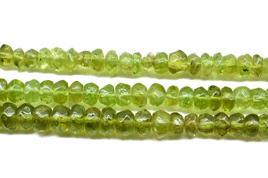 AAA Quality Peridot Smooth Faceted Beads 3mm to 5mm,Green Peridot Beads - Full Strand,Rondelle Beads -Peridot Beads,Wholesale Gemstone Beads