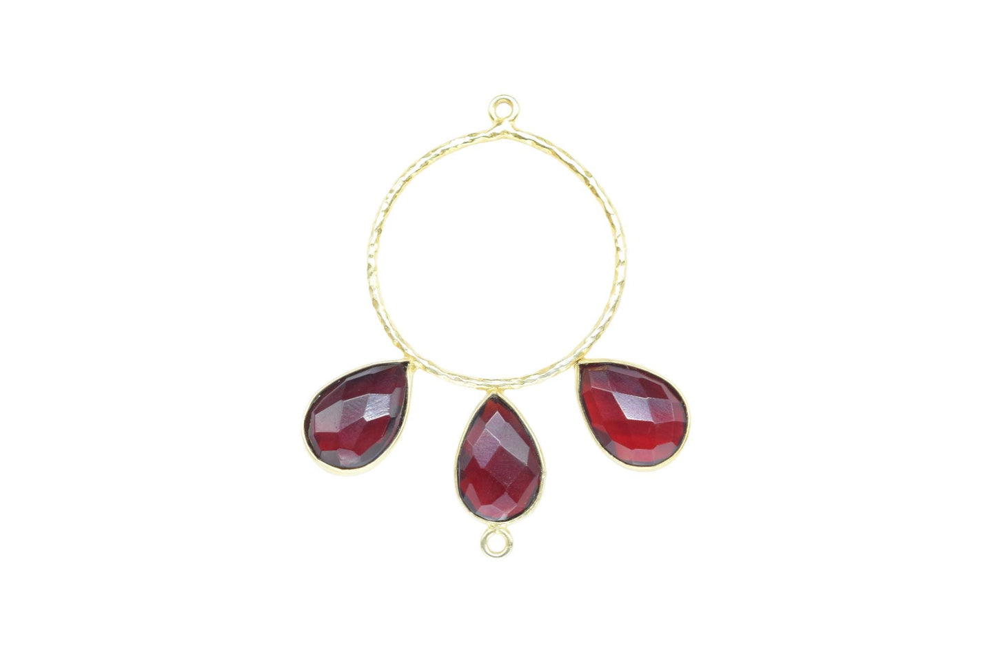 Garnet Charms Pendant/Gold Plated Jewellery/Connector Jewellery/Gemstone Jewellery/Brass Connector Jewellery/Double Bail Pendant/B'Day Gift