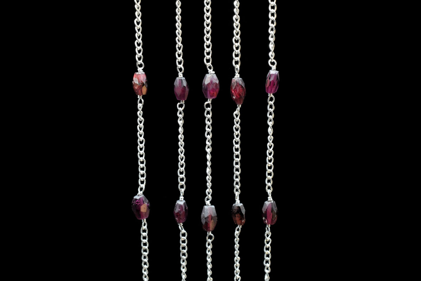 Garnet Oval Shape Rosary Chain,Garnet Beads Rosary,Jewelry Making Rosary,Garnet Wire Wrapped Rosary,Garnet Briolette Rosary,Garnet Oval bead