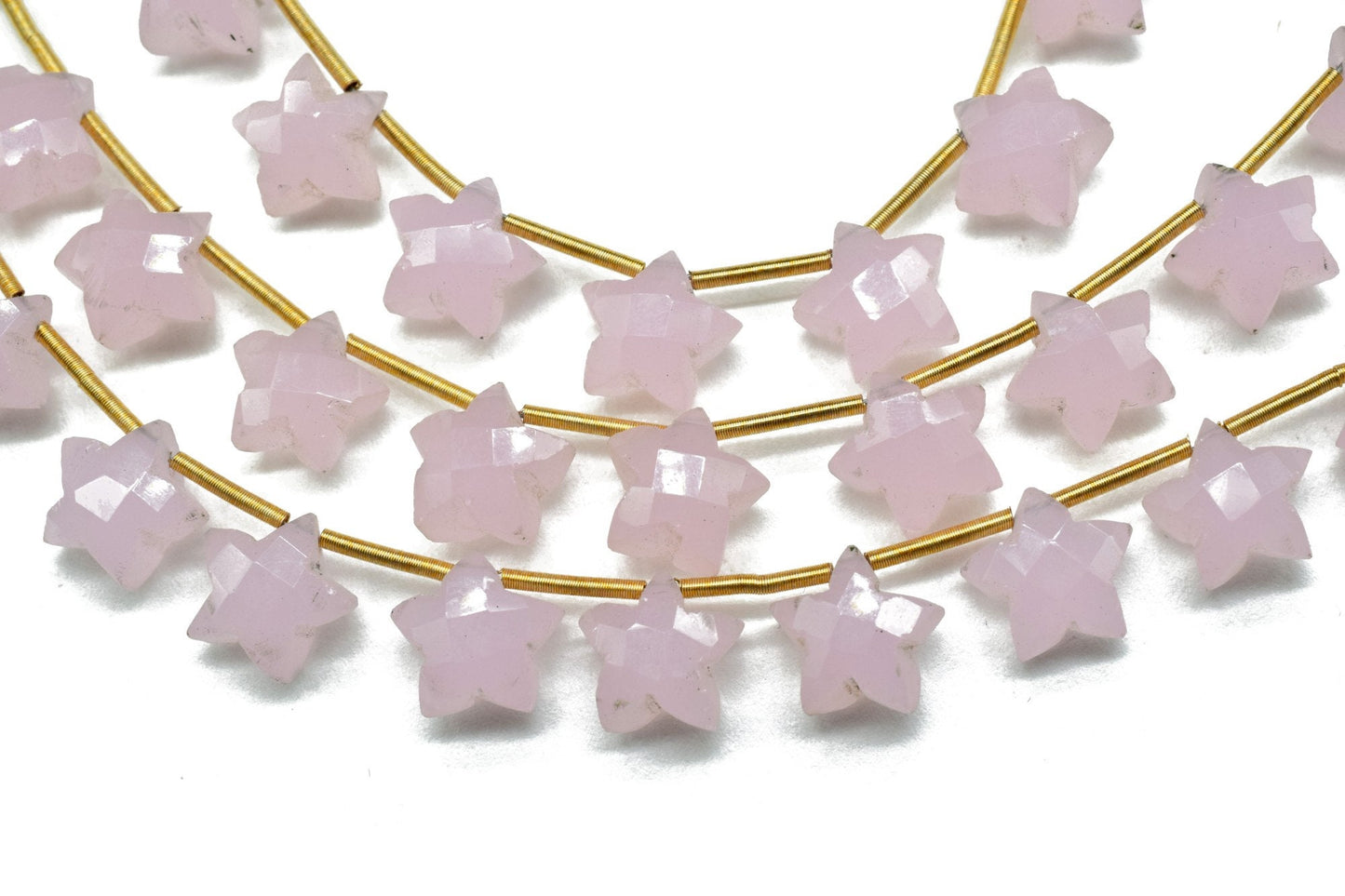 Pink Chalcedony Star Shape Briolette,Pink Chalcedony  Faceted Briolette,Sold By Strand,Beautiful Pink Briolette,Amazing Garland Star Shape