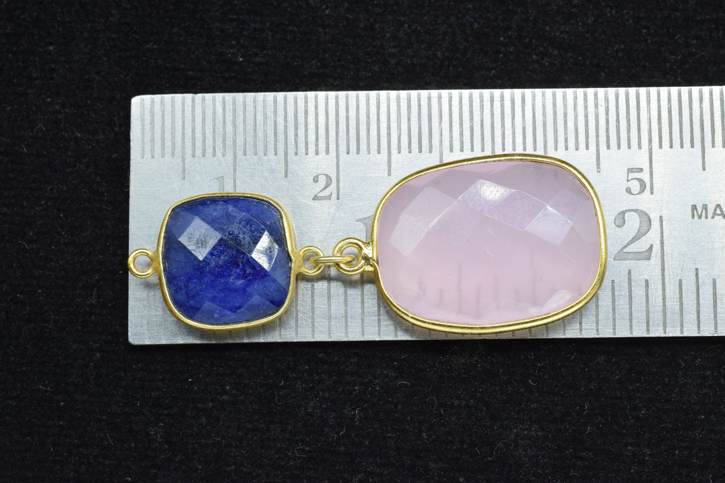Blue Sapphire Component pendant,Multi Stone Dangle Earring,Square Shape Pendant Jewellry,Rose Quartz Dangle pendant Charm,Gemstone Connector