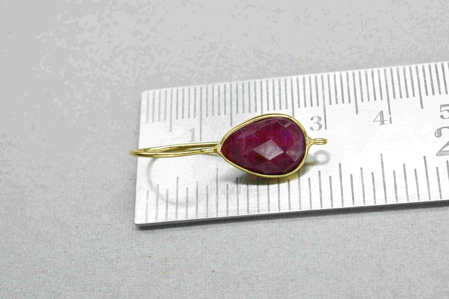 Ruby 9x13mm Teardrop Shape Earring,Gemstone Ruby Component Jewellery,Finding Connector,Ruby Gemstone Bezels Charms,Component Jewellery,Gift