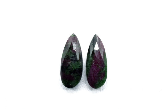 Natural Ruby Zoisite Faceted Pear Shape Briolettes,8x20mm Teardrop Beads,Ruby Zoisite beads,AAA Quality,Jewelry Beads,RubyZoisite Teardrop
