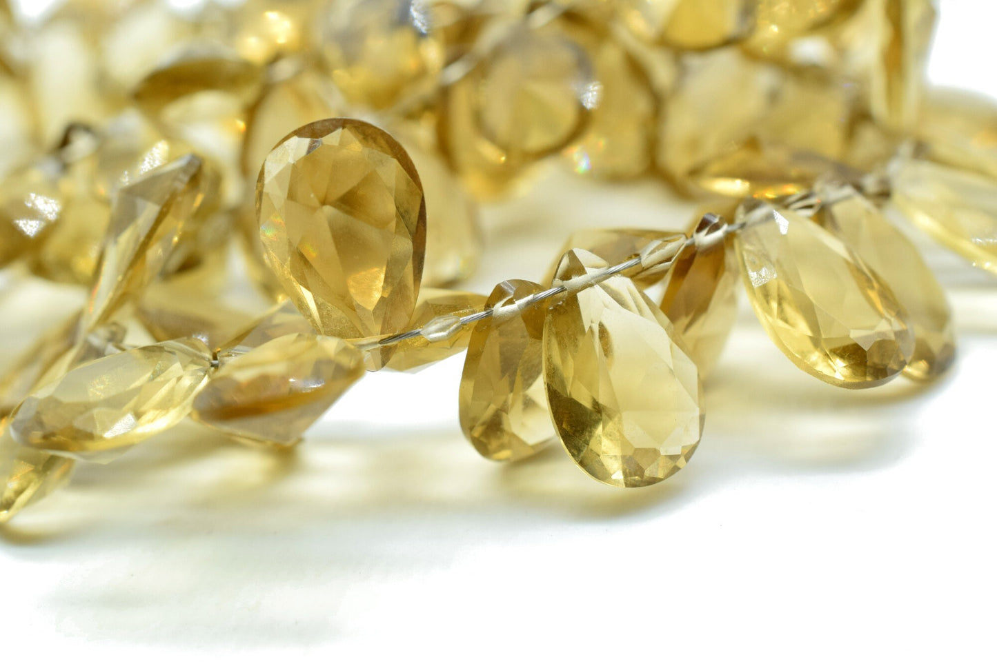 Natural Bear Quartz 8x12mm Faceted Pear Shape Briolettes,Super Finest Quality Beads,Gemstone Jewelry Beads,Pear Shape Beads,Bear Quartz Pear