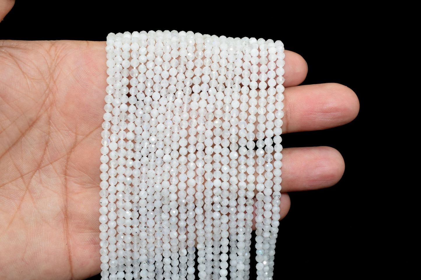 Moonstone Faceted beads,3mm rondelle beads,Semi Precious Beads,white gemstone beads,faceted beads,moonstone beads strand,13''strand